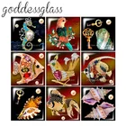 Квадратный кабошон, модная винтажная фурнитура для изготовления фото с плоской задней поверхностью, с кристаллами, с изображением животных, рыбок, 12 мм20 мм25 мм30 мм