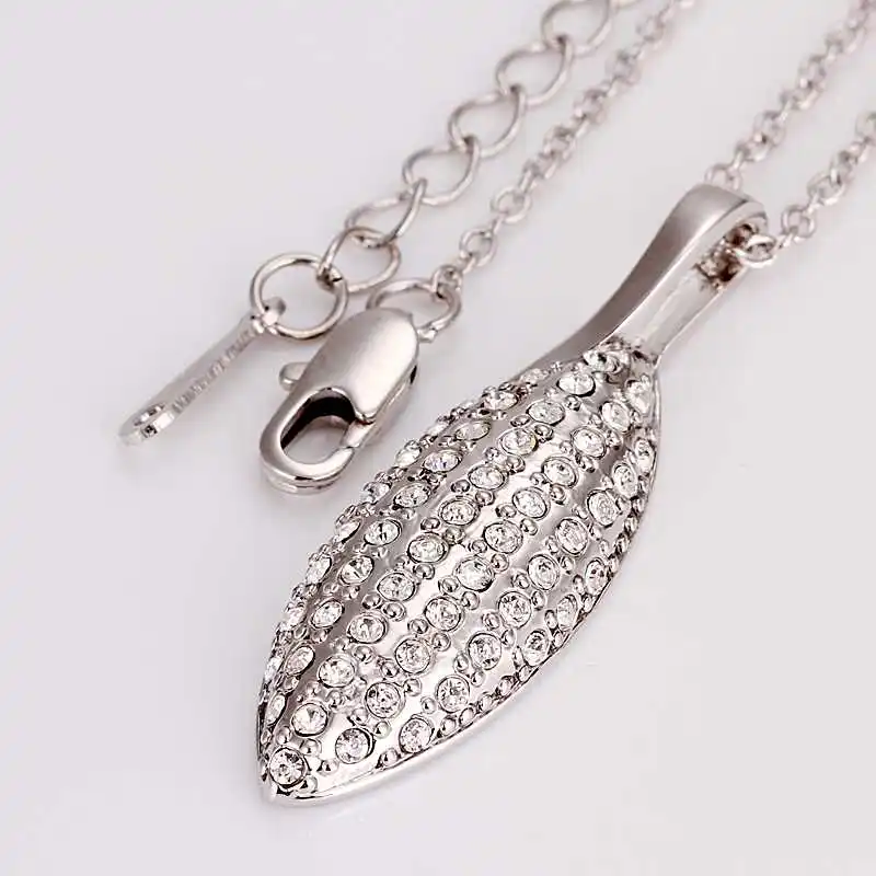 Free shipping 18K GP gold plated necklace fine fashion nickel free tin alloy rhinestone crystal jewelry SMTPN434 | Украшения и