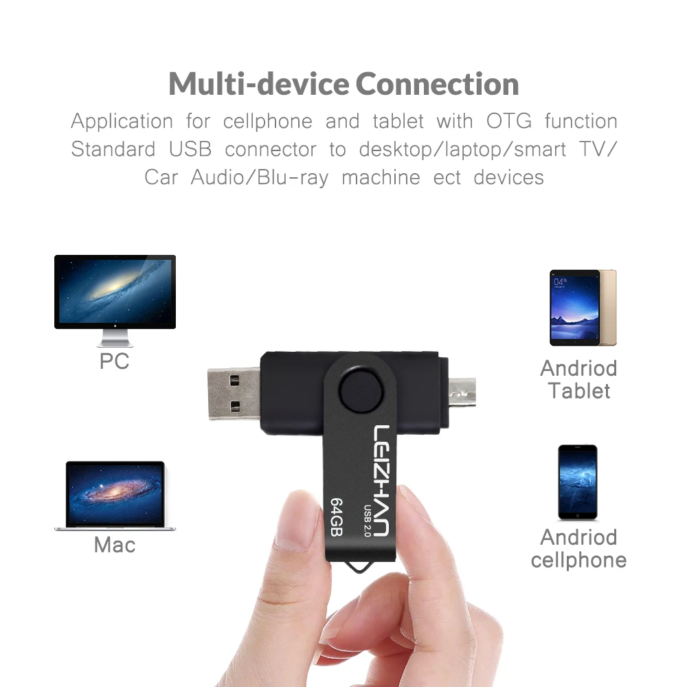 Флэш накопитель LEIZHAN Micro USB 128 ГБ для телефона Android флэш 64 фото карта 32 16 8 4 Гб USB|USB