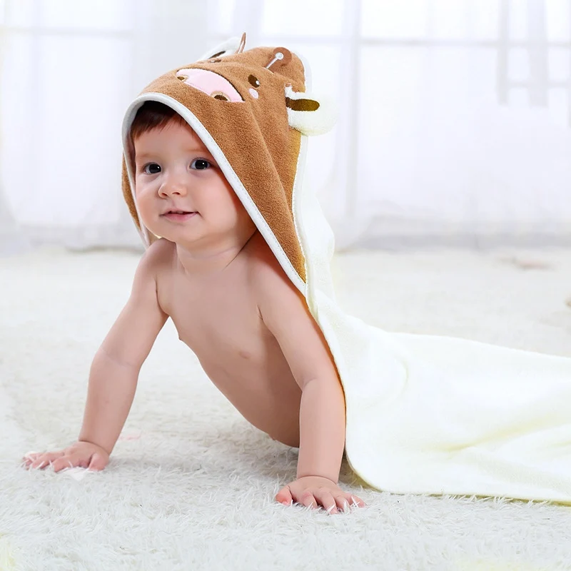 1 шт 100% хлопок Bathtowels для мальчиков и девочек мягкие с капюшоном банные полотенца