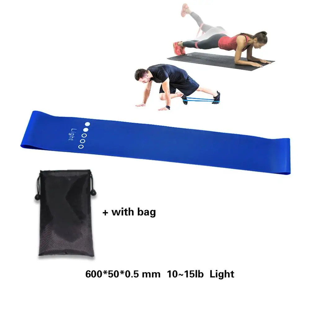 5 Level Yoga Resistance Rubber Bands Pilates Sport Training Workout Elastic Bands Indoor Outdoor Fitness Equipment 0.35mm-1.1mm - Цвет: blue with bag