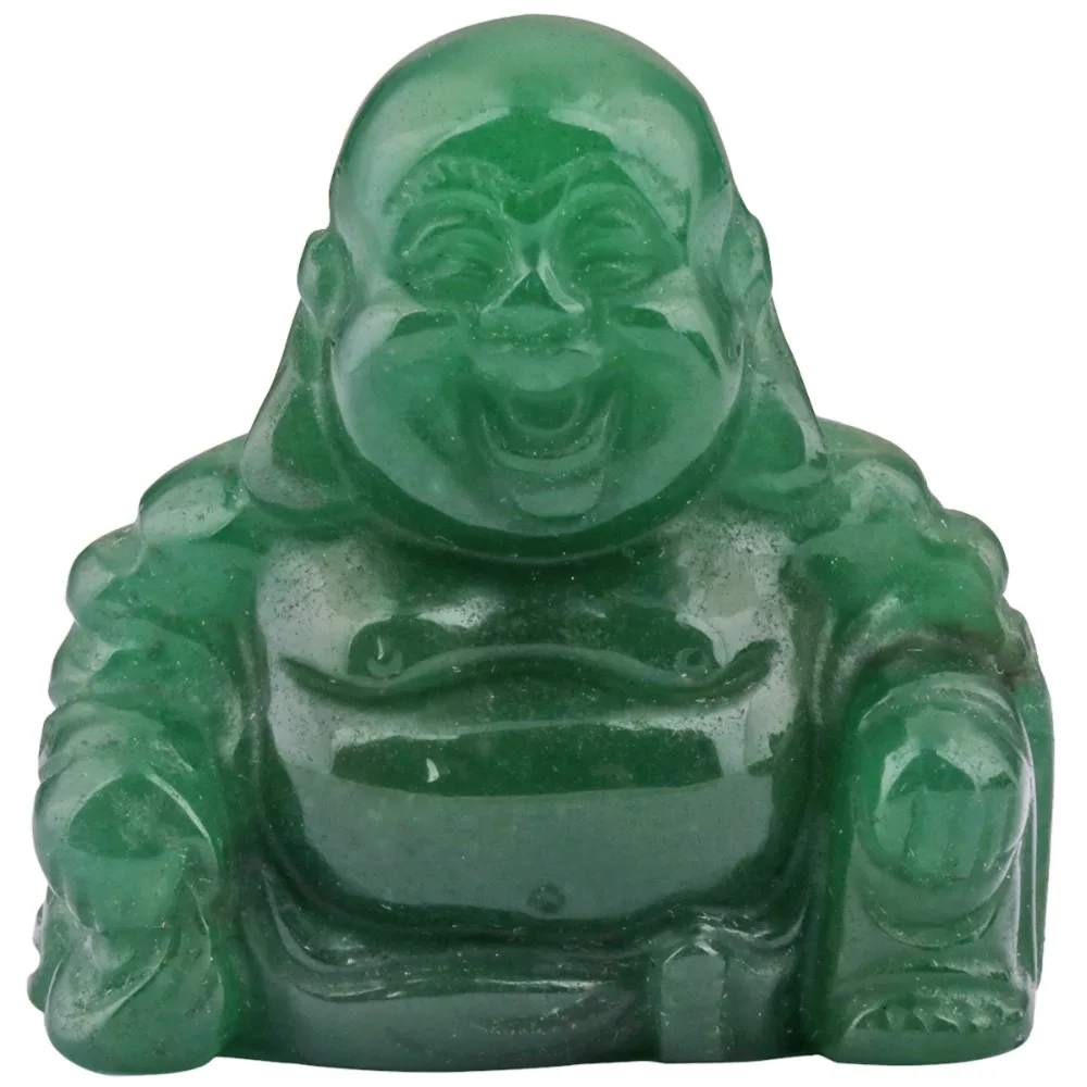 TUMBEELLUWA 1,5 "Зеленая авантюрин счастливая статуя Будды карманная Статуэтка фэн-шуй Исцеление Кристалл богатство и удачи
