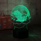 Красивый милый Единорог 3D Светодиодная настольная лампа 7 цветов Изменение ночного света Детская комната Декор Блеск праздник романтическая подруга детская лампа