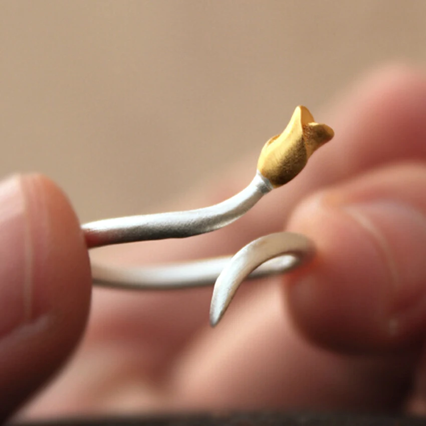 Cxwind модные ювелирные украшения в виде цветка золотого цвета цветок регулируемое