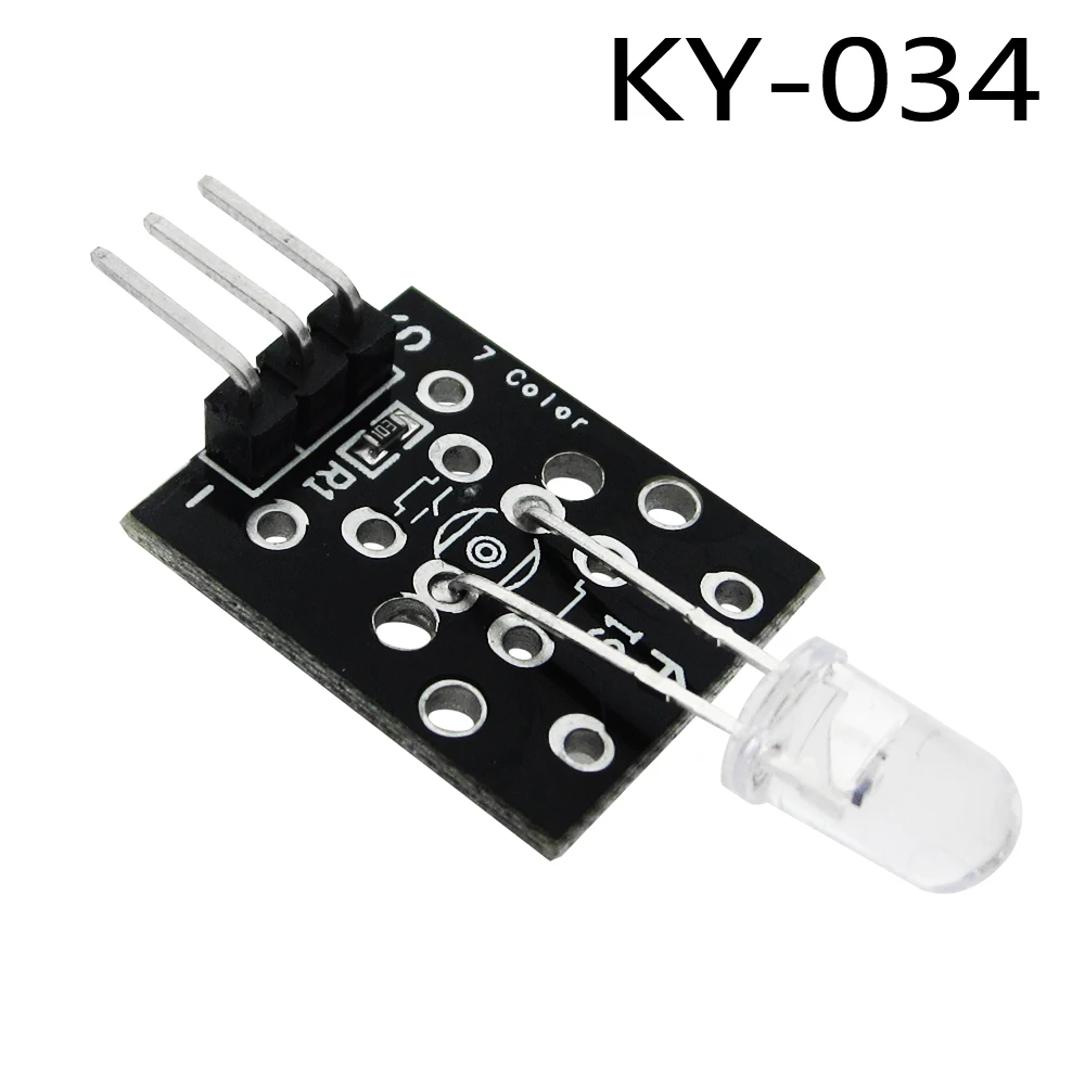 

HAILANGNIAO 1 шт./лот KY-034 3pin автоматически 7 цветов мигающий светодиодный модуль diy стартовый набор KY034