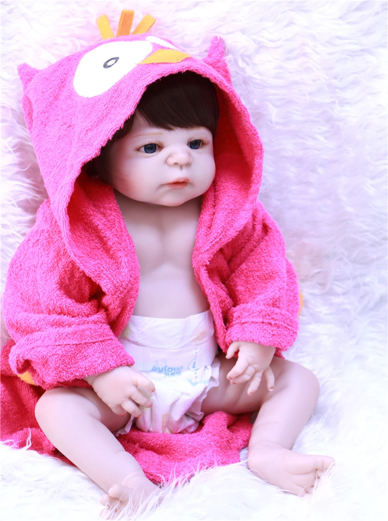 

55cm Full Silicone Body Reborn Baby Girl boy Doll Toys Lifelike Newborn Toddler Babies Dolls Bathe Toy Girls bebe Brinquedos