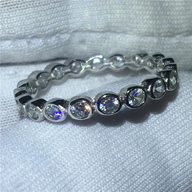 Кольцо Vecalon Eternity Promise 100% Настоящее серебро 925 пробы 5A циркон Cz обручальные