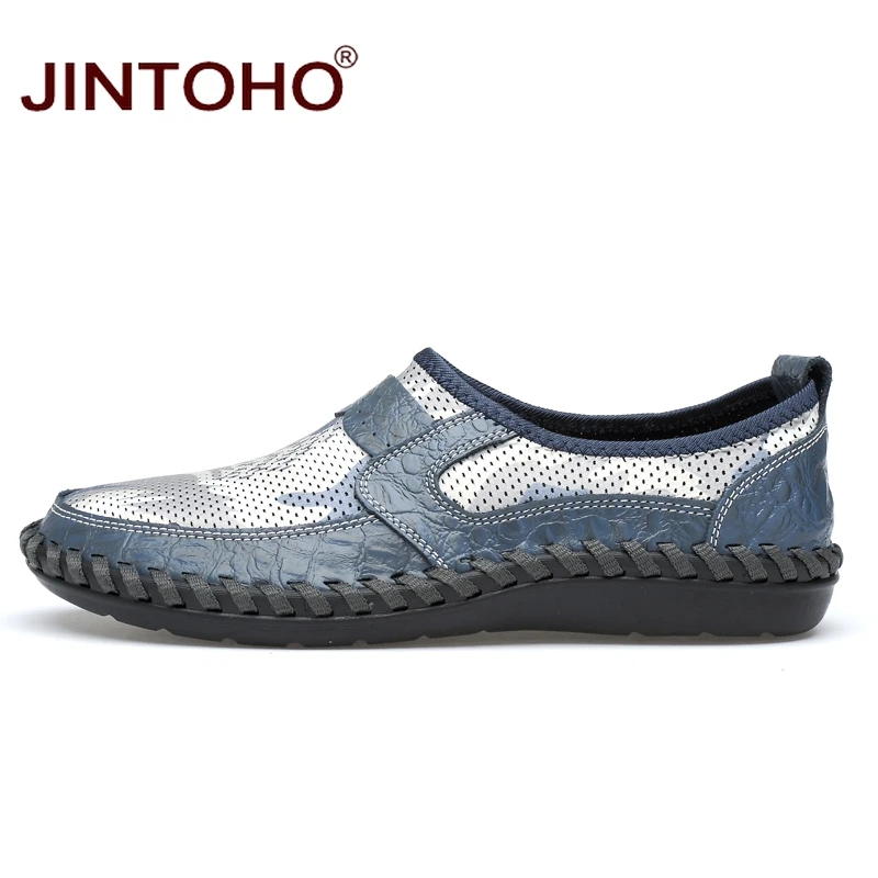 Туфли JINTOHO Мужские дышащие Повседневная модная обувь без застежки брендовые