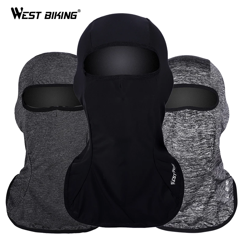 WEST BIKING, дышащая, тонкая, велосипедная маска для лица, ледяная ткань, крутая, Балаклава, анти-УФ, ветрозащитная, для шоссейного, горного велосипеда, маска, велосипедная лицевая маска