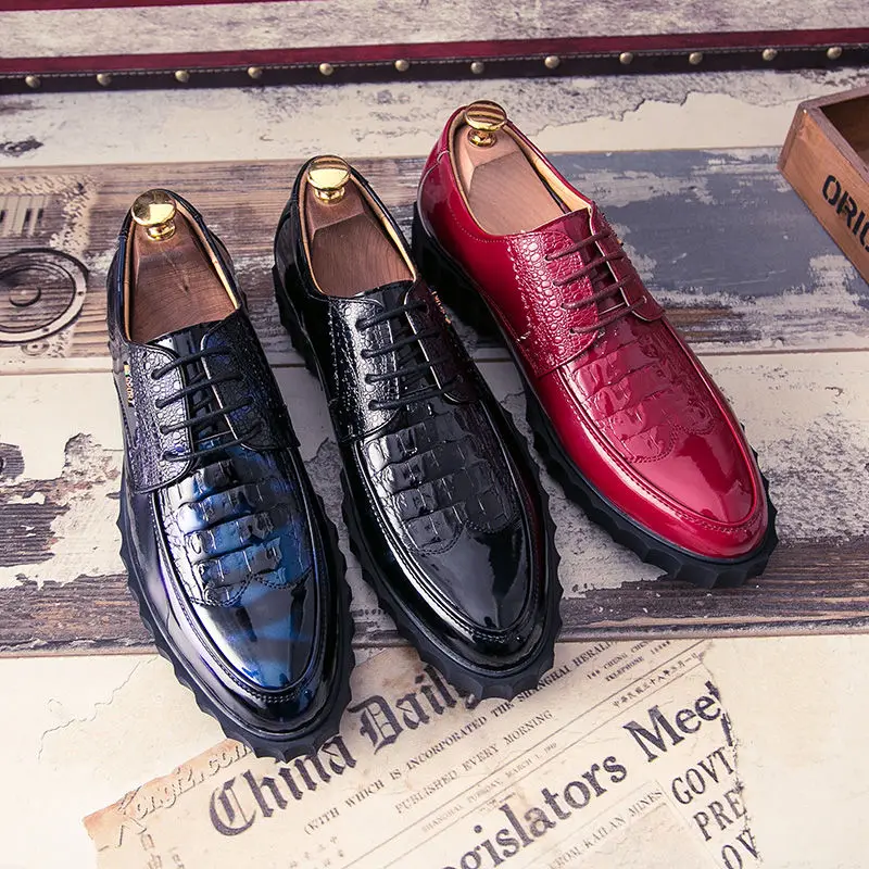 TOURSH Luxury Brand Men Shoes PU Leather Black Bullock Casual Retro Lace-Up Flat Oxford Office Zapatos Hombre | Обувь