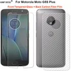 Для Motorola Moto G5S Plus G5S + 5,5 дюйма 1 комплект = мягкая задняя пленка из углеродного волокна + ультратонкое закаленное стекло для переднего экрана