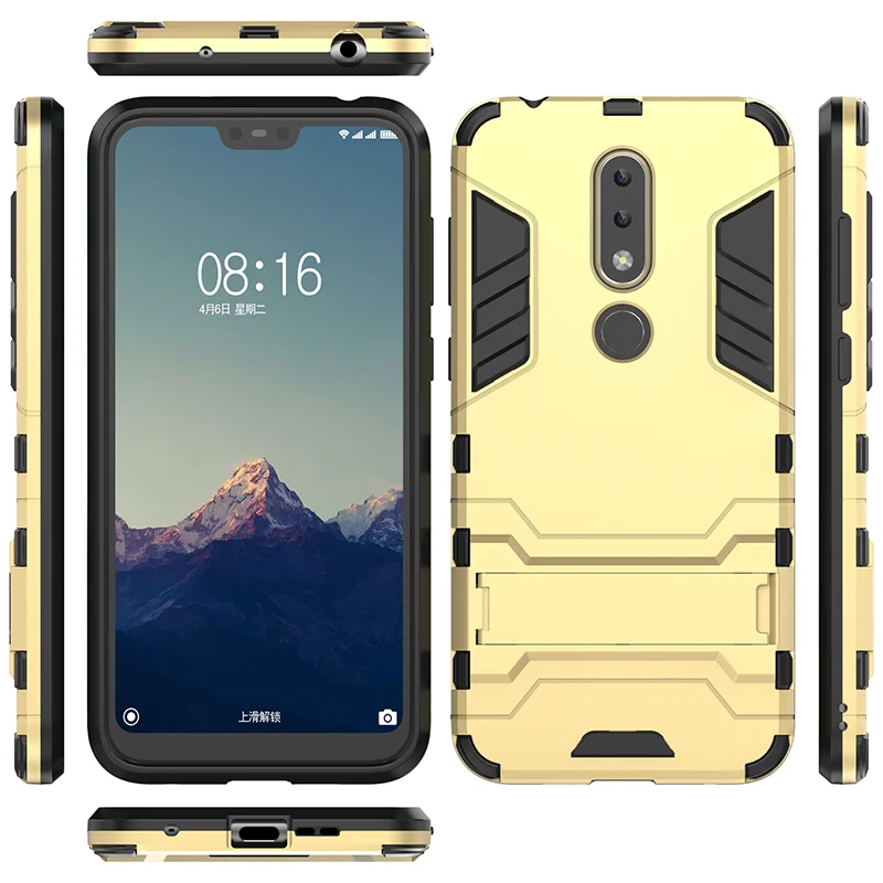 SemgCeKen Luxury holder armor case for Nokia 1 2 3 5 6 7 8 9 plus 2.1 X5 X6 X7 7.1 8.1 2018 hybrid shockproof phone back cover |