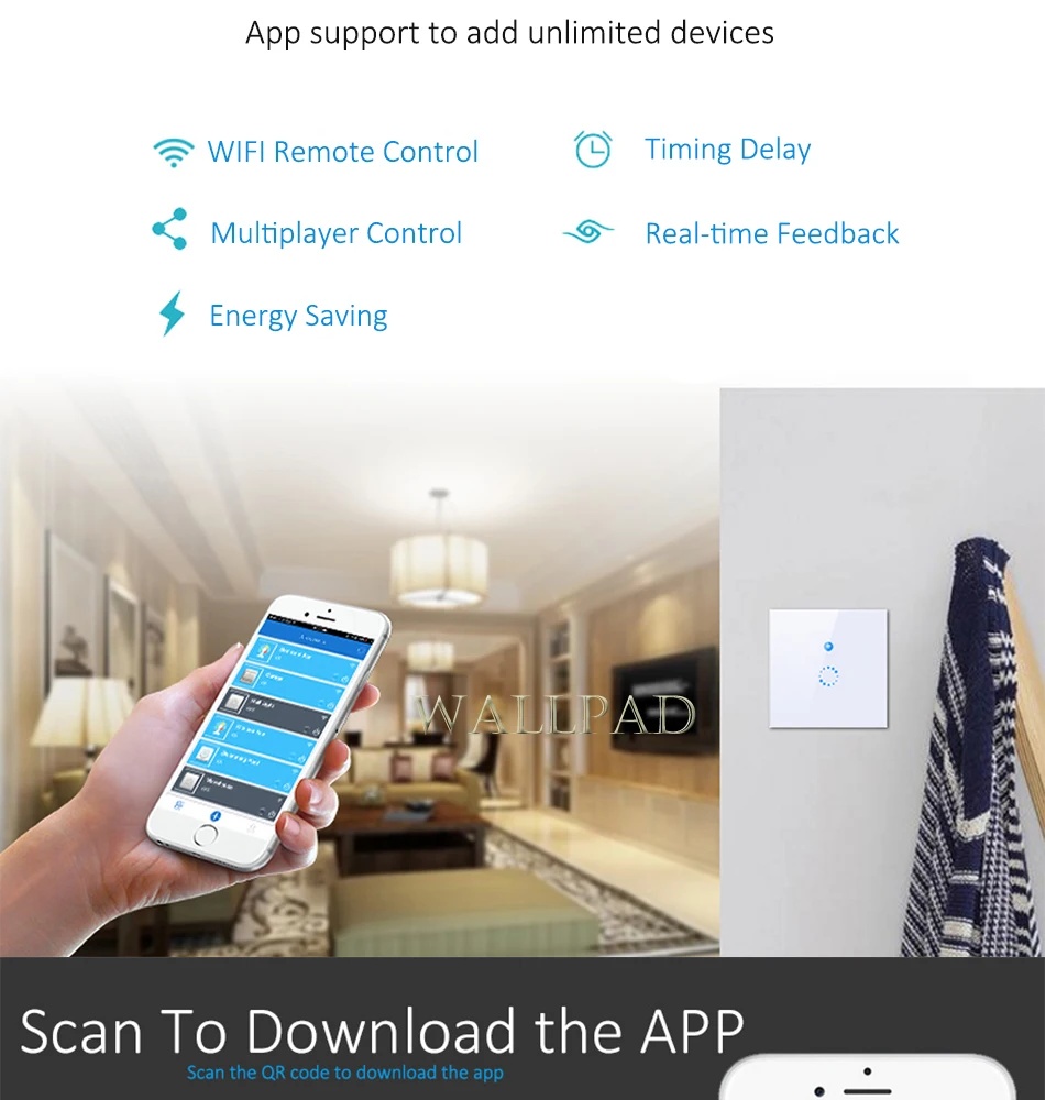 Беспроводной Android/IOS wifi 4 банды Swith Wallpad черный хрустальный стеклянный переключатель светодиодный wifi 4 банда пульт дистанционного управления сенсорный светильник переключатель