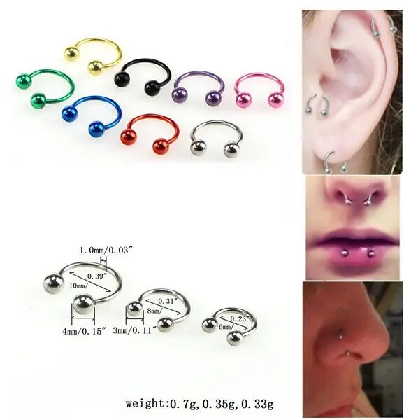 Кольцо для носа из нержавеющей стали шпильки пупка губ бровей Ушная перегородка