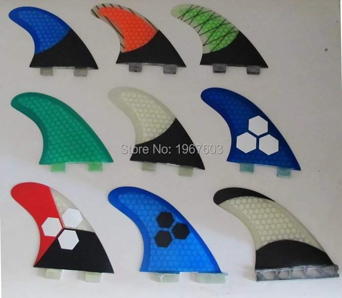 Стекловолоконный плавник с Сотами для серфинга синий доски thruster FCS ребра G5