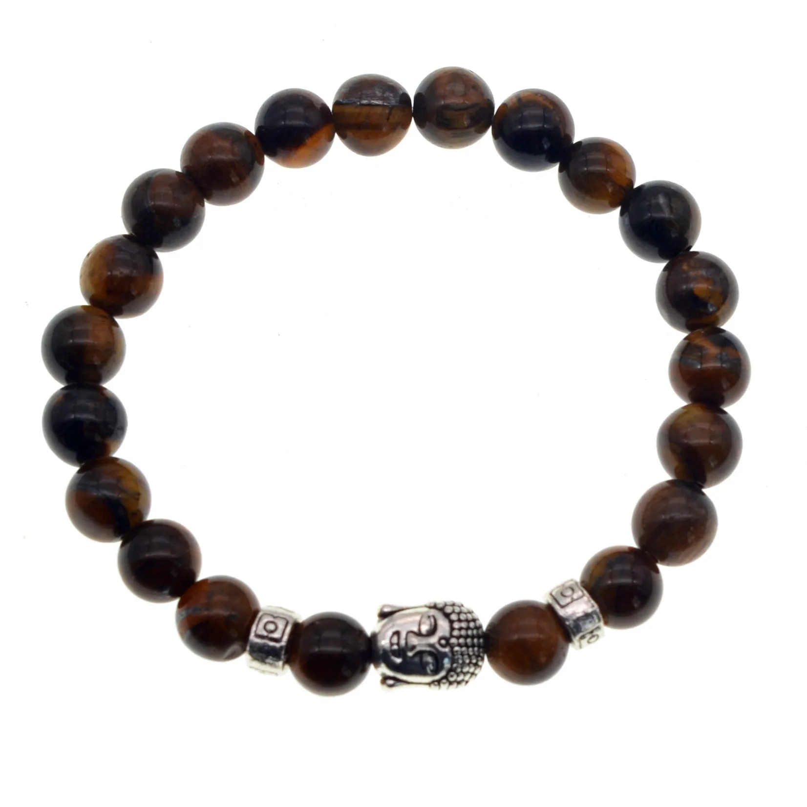 Tiger Eye White Crystal Green Natural Stone Bangle Bracelet Buddha Gold Jewelry Gift  Couple