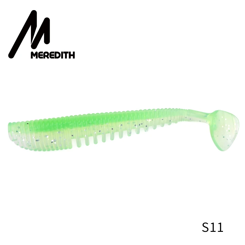 S11 MEREDITH Awaruna рыболовные приманки 95 мм 5,1 г 5 шт. искусственные приманки воблеры Shad Carp Силиконовые мягкие приманки для рыбалки - Цвет: S11