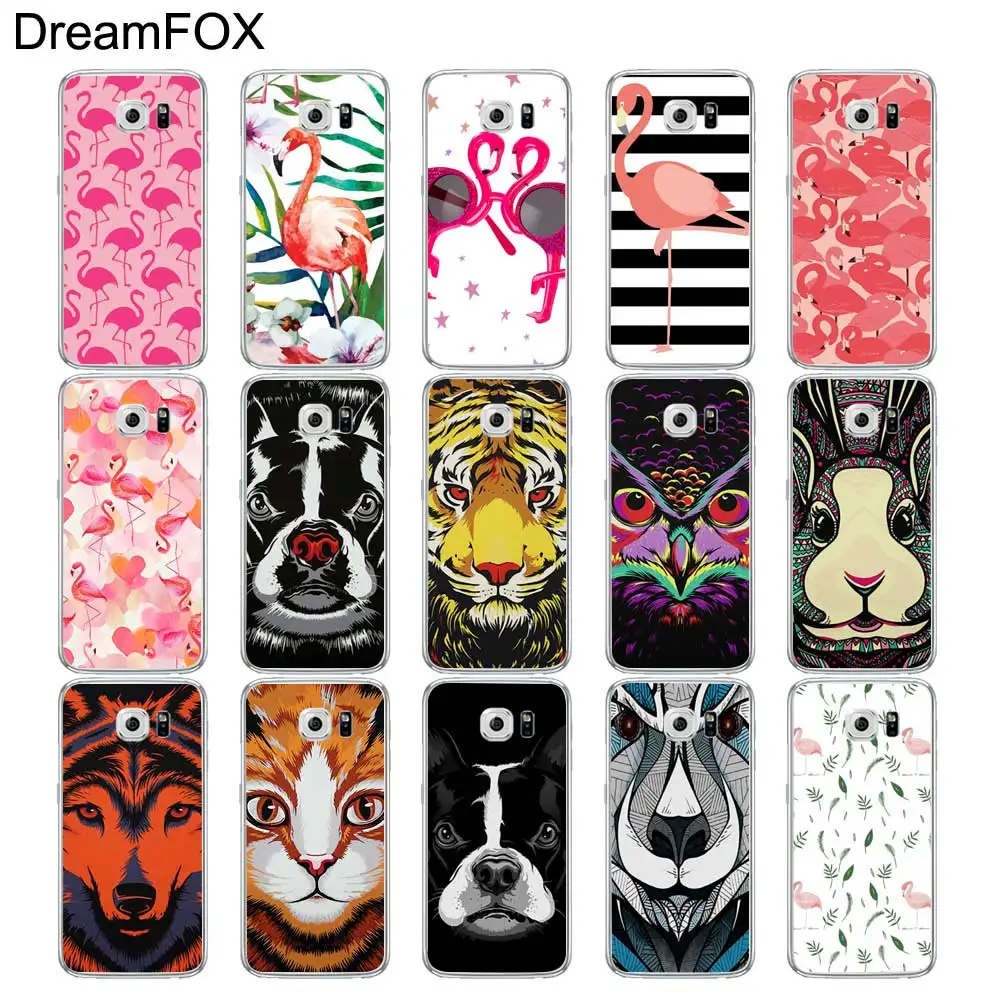 DREAMFOX L362 Cute Animal Flamingo Soft TPU Silicone Case Cover For Samsung Galaxy Note S 3 4 5 6 7 8 9 Edge Plus Grand Prime |