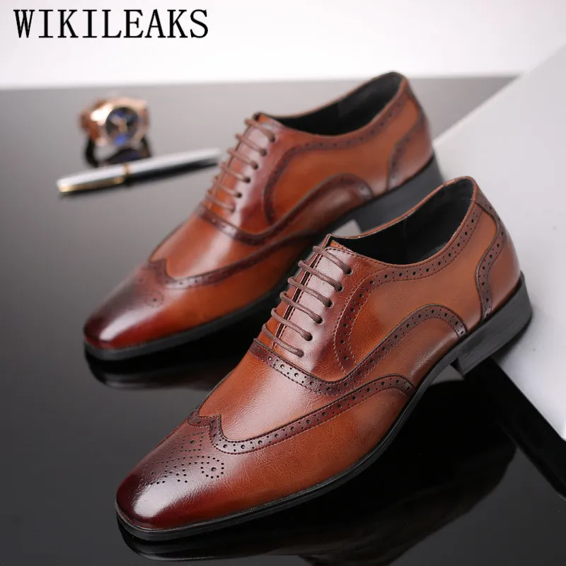 

Luxury Formal Brogue Shoes Men Classic Oxford Shoes For Men Coiffeur Brogues Mens Italian Dress Shoes Sapato Social Masculino