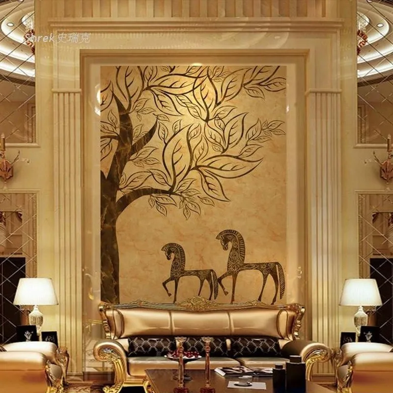 Обои для стен 3 d Европейский стиль Лес Животные фрески прихожей гостиной отеля