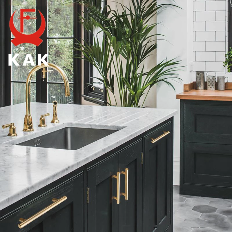 kak 10pcs brushed gold kitchen door handles stainless steel straight cupboard handles knobs cabinet pull furniture handle free global shipping