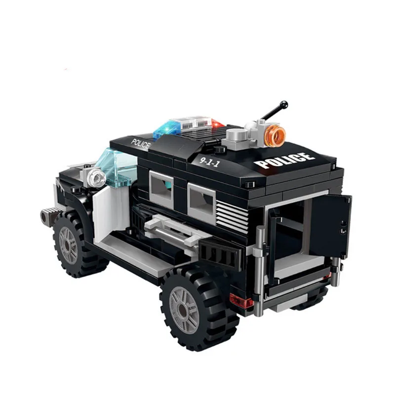 Сборный полицейский автомобиль против беспорядков строительные блоки