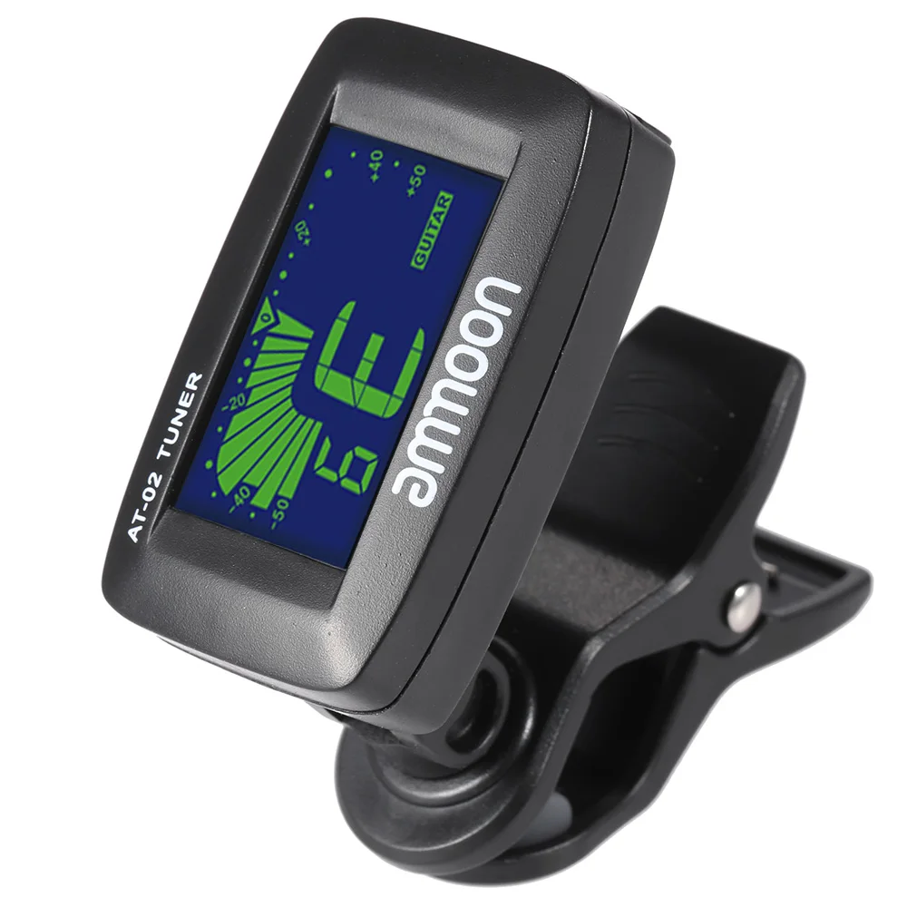 

ammoon AT-02 Top Quality Guitar Tuner Clip On Tuner Universal Digital Electric Tuner for Chromatic Guitar Bass Ukulele Violin