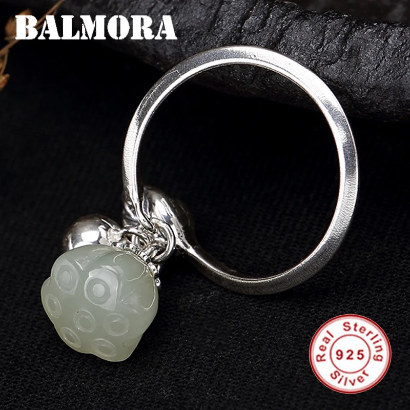 Женское кольцо с цветком лотоса BALMORA из стерлингового серебра 925 пробы изменяемым