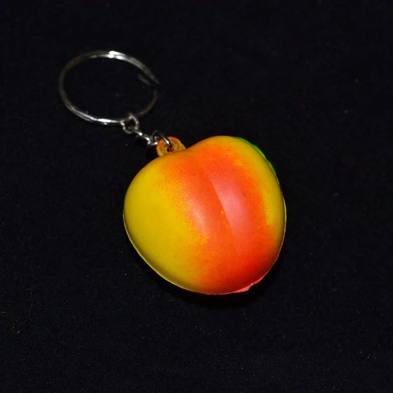 Peach 13 шт. милый мягкий PU фрукты еда пена брелок в форме шарика гамбургер/яблоко/груша/Персик/тыква/кукуруза/Арбуз брелок аксессуары - Цвет: Peach