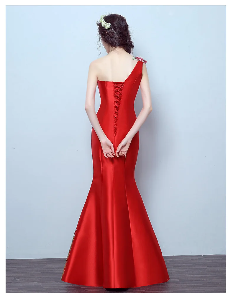 Современные традиционные свадебные платья в китайском стиле длинное красное