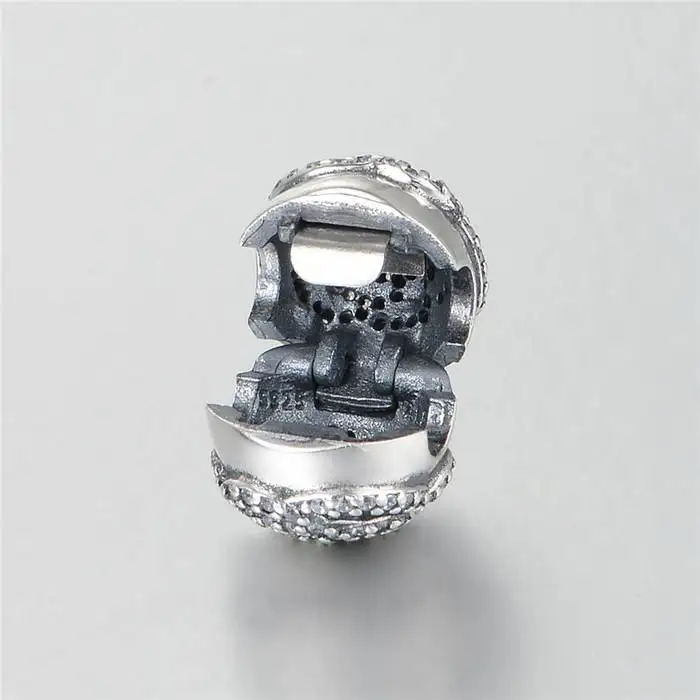 925-sterling-silver Pave CZ Mother's Day Rose Lock Clip Beads with AAA Cubic Zirconia Fits Pandora bracelets DIY Jewelry Making |