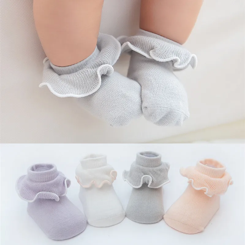

Baby Socks Boy Girl Spring autumn Cotton Lace Ruffle Frilly Ankle for Newborn Infant Toddler Casual Princess Socks 0-24 Months