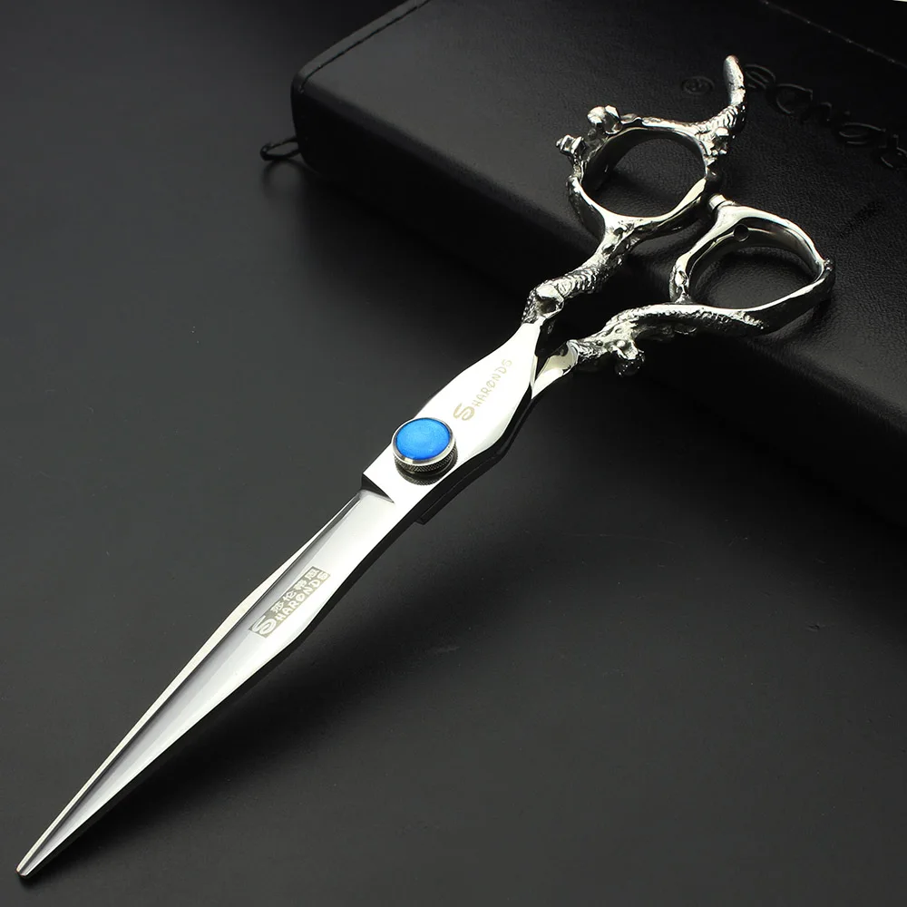 7inchSilver Cut A Japan440c Профессиональный Парикмахерские ножницы Дракон ручка Ножницы 5,5/6/7 дюймов Парикмахерская магазинные ножницы инструмент - Цвет: 7inchSilver Cut A