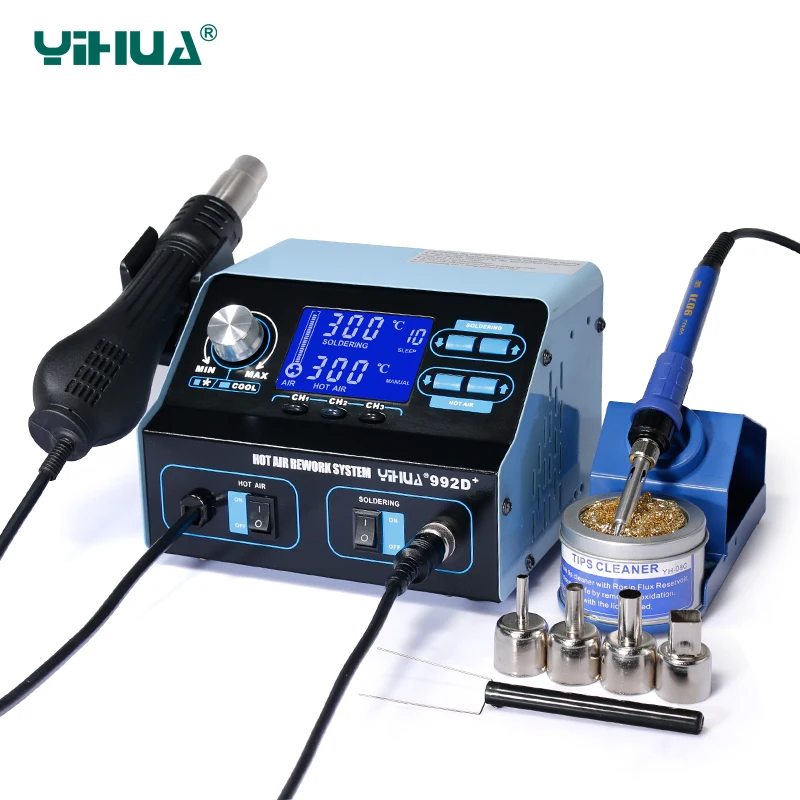 YIHUA 992D+ SMD паяльная станция ремонтная доска паяльная станция с горячим воздухом