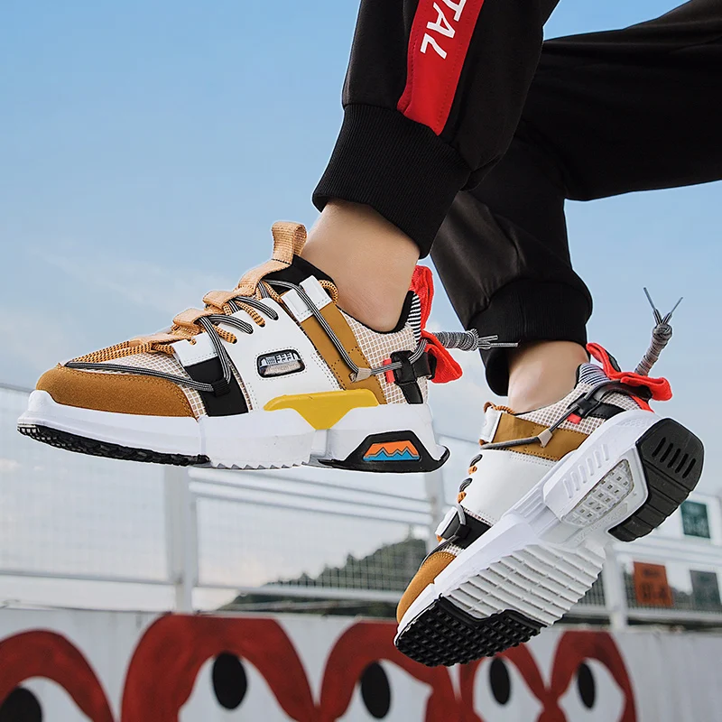 Мужские кроссовки на платформе визуально увеличивающие рост модная дышащая