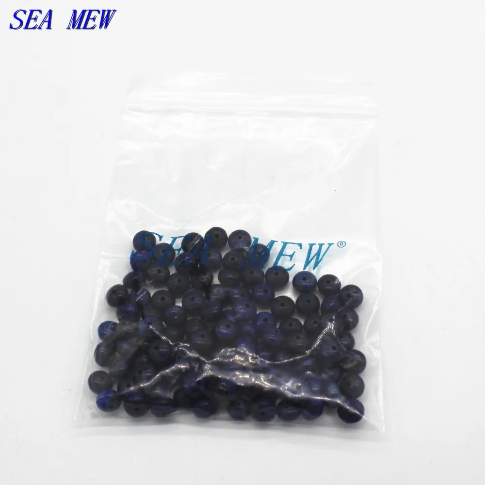 SEA MEW 10 шт. 5 мм 6 8 12 натуральные бусины из лазурита камень синие Бусины россыпью
