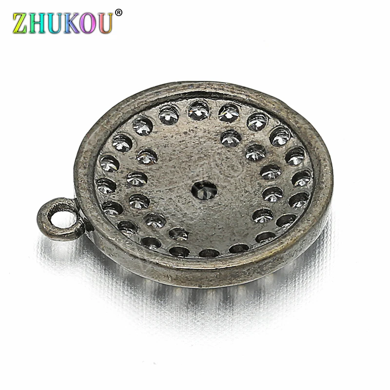 12 мм Круглый зловещий кулон из латуни с кубическим цирконием подвески для