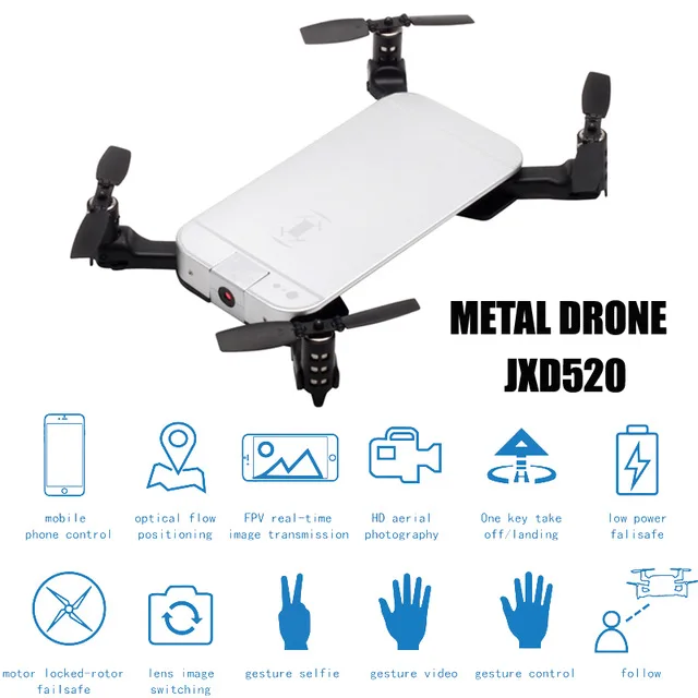 

New Quadcopter RC Foldable MINI Drone with 720P HD Camera Optical Flow Positioning Helicopter Wifi Dron Auto Follow For Kid Gift