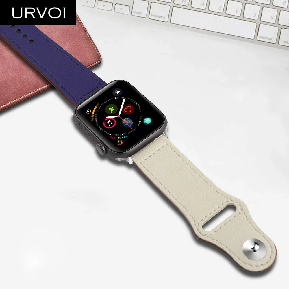 Ремешок URVOI для apple watch series 54 3 2 1 из натуральной кожи Swift iWatch с застежкой на запястье