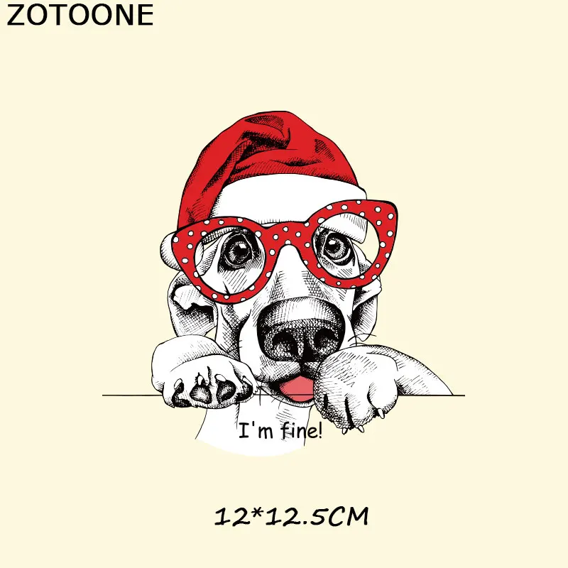 ZOTOONE нашивки в форме собак милые Мультяшные наклейки с животными для топов футболка Бытовая железная передача DIY украшение аппликация для сумок C