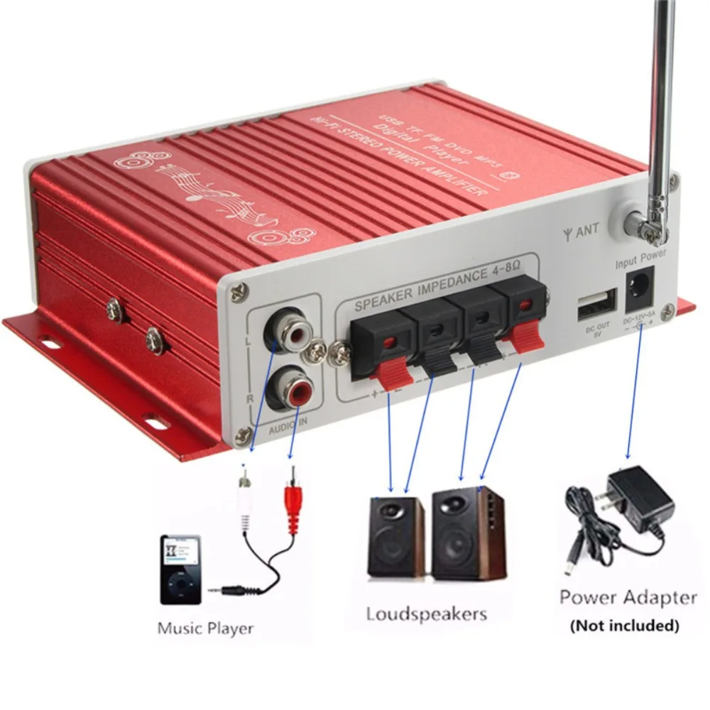 HY-V10 Hi-Fi 12V Мини Bluetooth гарнитура стерео усилитель 3-канальный усилитель стерео с телефон ПК DVD плеер MP3 MP4