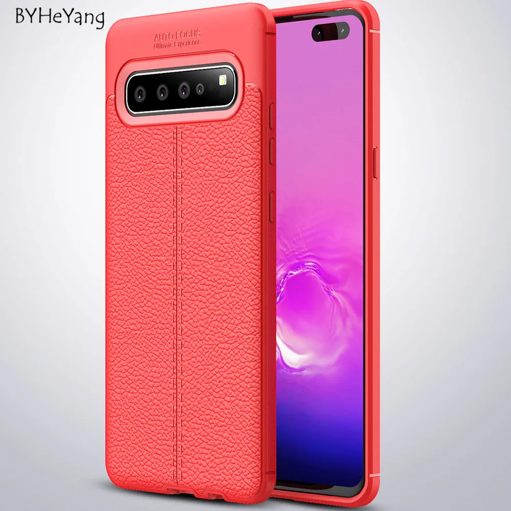 Для Samsung Galaxy S10 5G чехол S105G Capa Litchi шаблон Силиконовый ТПУ задняя крышка мягкий для