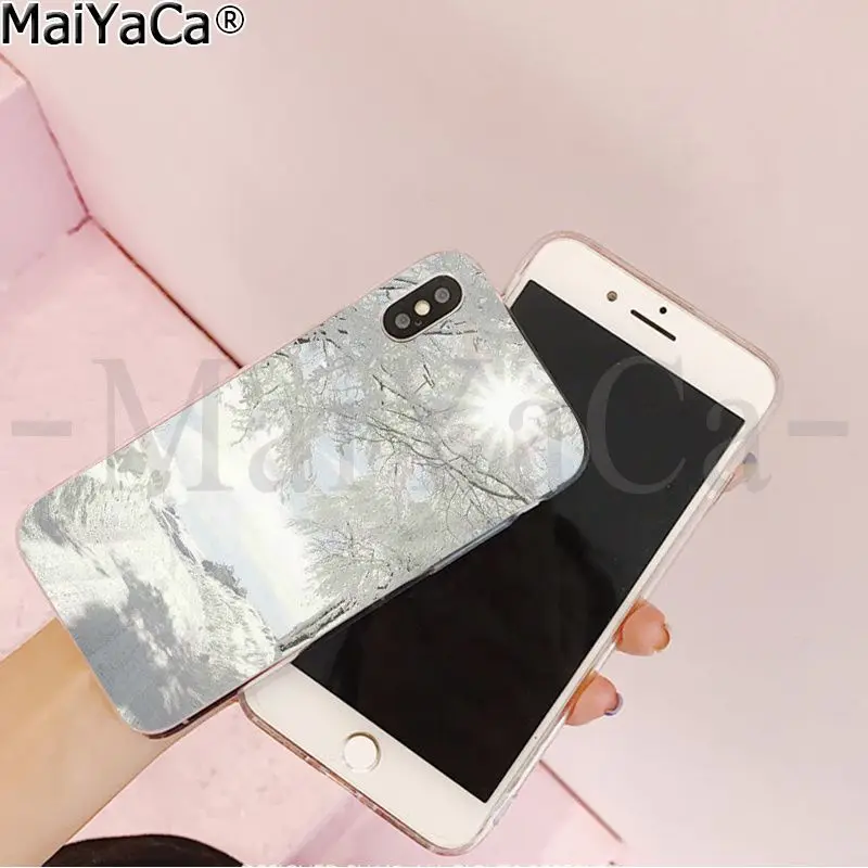 MaiYaCa пейзаж зимний светильник снег прозрачный мягкий чехол для телефона iPhone 5 5Sx 6 7 7plus 8 8Plus X XS MAX XR