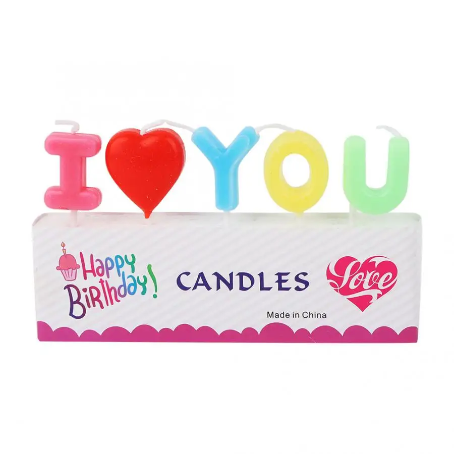 Музыкальная Светодиодная свеча с надписью I LOVE YOU, вечерние, праздничные, на день рождения, свадьбу, романтическая Свеча для торта, на Рождество