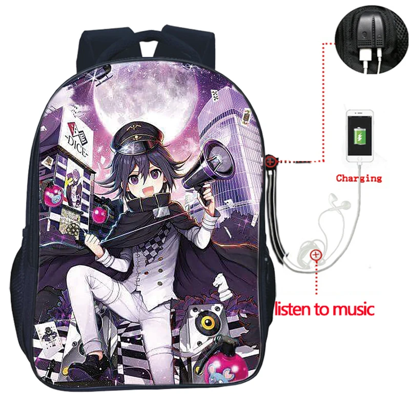 3 Danganronpa USB зарядка рюкзак высокого качества школьные сумки для мужчин и женщин модная дорожная сумка красивый школьный рюкзак для студентов - Цвет: 3