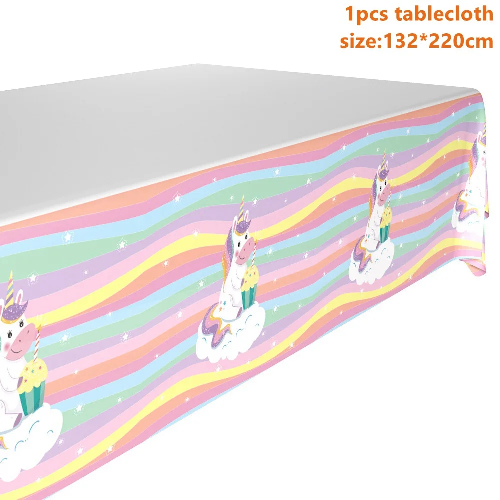 Rainbow Style 1 Taoup розовый день рождения Единорог рога шапки Единорог набор посуды салфетки торт Топпер баннеры Единорог вечерние украшения Babyshower девушка - Цвет: Rainbow Style 1