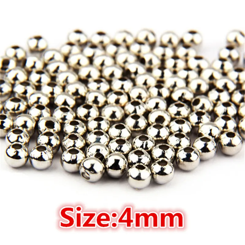 200 шт./лот круглые бусины с золотым серебряным и бронзовым покрытием для