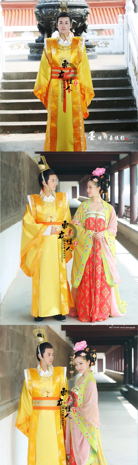ТВ играть легенда о великой Тан императрица-Ву цзэтянь желтый hanfu костюм свадебный костюм
