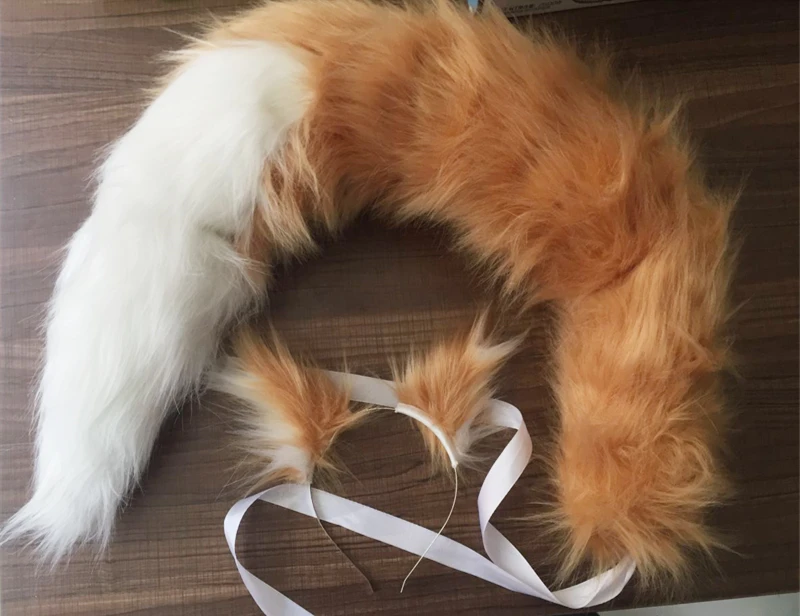 Аниме Spice and Wolf Holo, лисий хвост, реквизит для косплея, поцелуй, Kamisama Hajimemashita, лиса, Neko, уши для женщин, девушек, сексуальные аксессуары