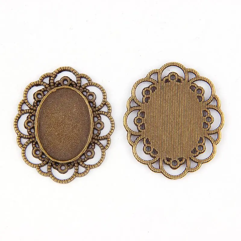 Овальные бронзовые подвески в форме цветка под старину 18 х25 мм|diy jewelry findings|jewelry